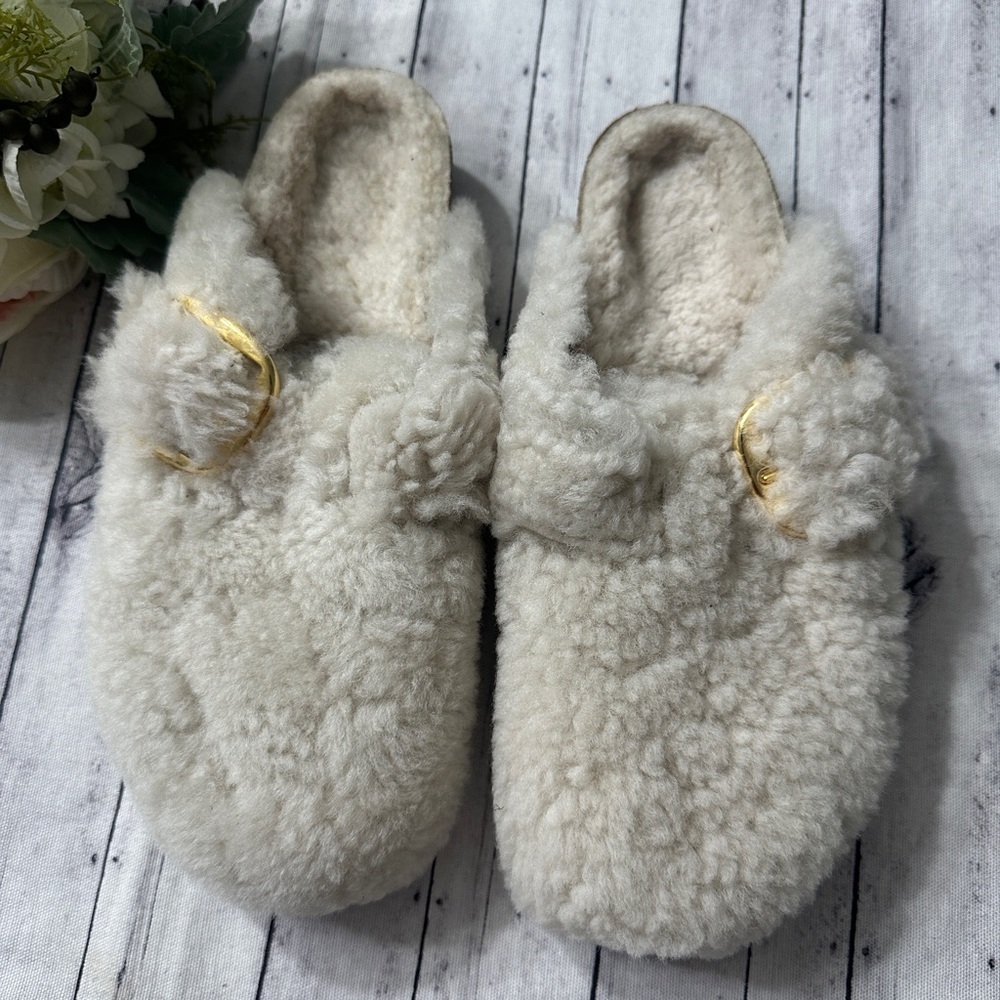 New Birkenstock Boston Big Buckle Teddy Shearling Clogs - Picture 2 of 14